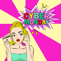 woman with cyber monday