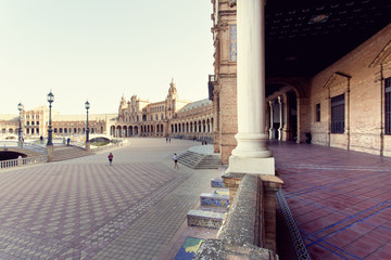 Obraz premium A beautiful view of Spanish Square, Plaza de Espana, in Seville