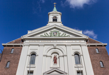 Fototapeta na wymiar Facade of the Groenmarktkerk church in Haarlem