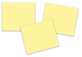 Blank yellow stickers isolated in white background