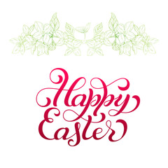 Holiday gift card with hand lettering Happy Easter