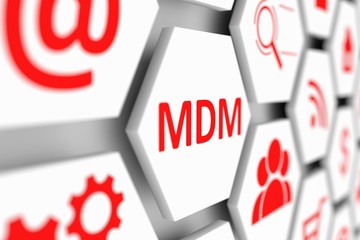 MDM concept cell blurred background 3d illustration