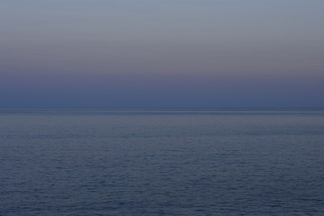 Horizon and sky over the sea in the evening