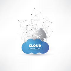 Cloud Computing Design Concept - Digital Network Connections, Technology Background