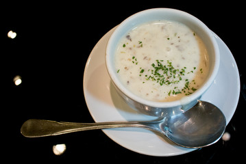 Nice soup with high angle view