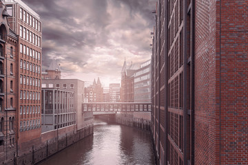 Old warehouse district UNESCO Speicherstadt in Hamburg, Germany