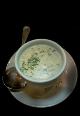 Nice soup with high angle view