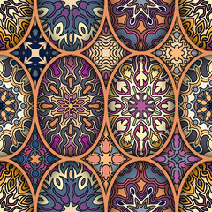 Seamless pattern. Vintage decorative elements. Hand drawn background. Islam, Arabic, Indian, ottoman motifs. Perfect for printing on fabric or paper.