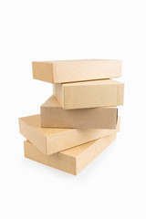 some kraft paper boxes isolated