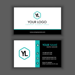 Vector Modern Creative and Clean Business Card Template with blue color