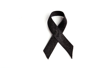 Black ribbon isolated on white