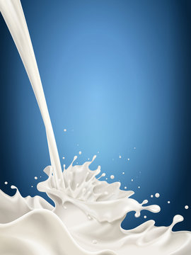 Milk pouring down from top