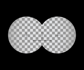  View from the binoculars with signs