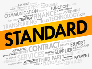 STANDARD word cloud collage, business concept background