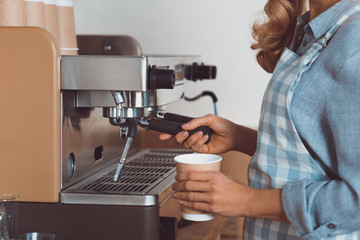 barista with coffee machine