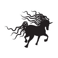 Vector silhouette unicorn image
