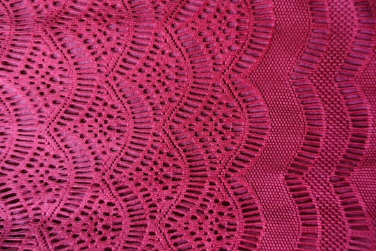 Lacy fabric with waves pattern from above