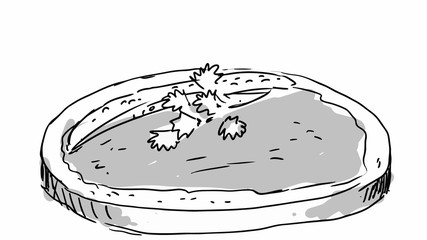 Piece of bread with butter Vector sketch storyboards