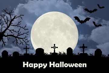 Fondo de Halloween con luna llena