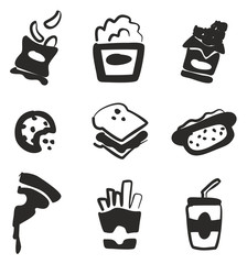 Snack Icons Freehand Fill