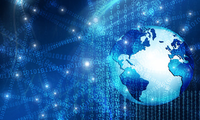 Best Internet Concept of global business. Globe, glowing lines on technological background. Wi-Fi, rays, symbols Internet, 3D illustration