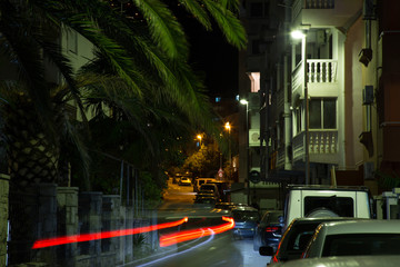 Evening street in Budva Montenegro