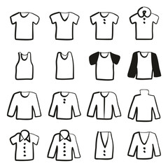 Shirt Icons Freehand Fill