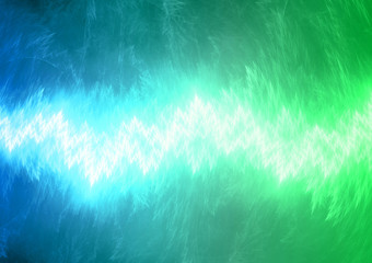 Green and blue energy, abstract lightning background
