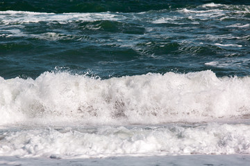 The sea storm wave, marine background.