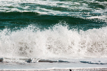 The sea storm wave, marine background.