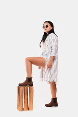 stylish girl in sunglasses