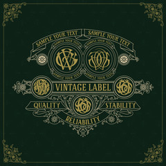 Old vintage card with floral ornament - vector