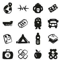 Refugees Icons Freehand Fill