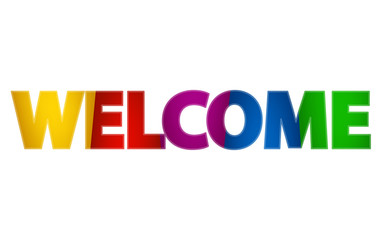 big rainbow sign WELCOME