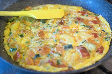 omelette with colorful vegetables