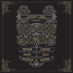 Old vintage card with floral ornament - vector