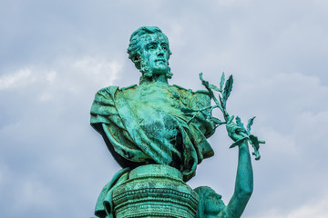 The monument to Francis Garnier in Paris, France. Monument is an ensemble carved in 1898, dedicated...