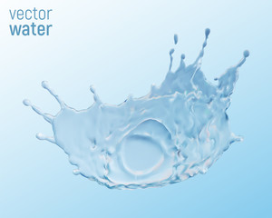 Water crown splash, isolated on transparent background.