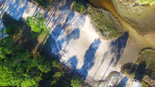 Overhead aerial view of Cape San Blas, Florida.