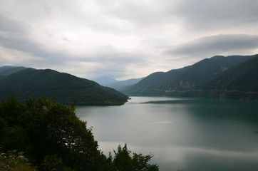 Zhinvali lake in Georgia , 15 July 2015