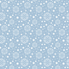 Endless Christmas Pattern. Snowflakes and Stars.