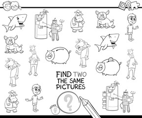 find two the same pictures coloring book