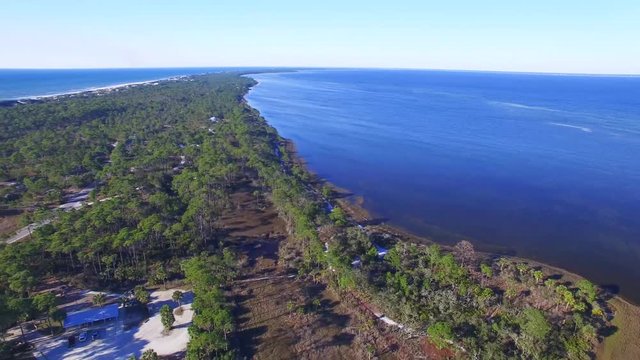 Aerial view of Cape San Blas, Florida.