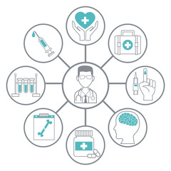 Medical healthcare service icon vector illustration graphic design