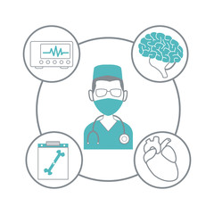 Medical healthcare service icon vector illustration graphic design