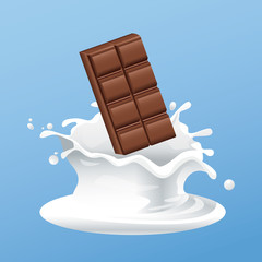 Milky chocolate bar flyer icon vector illustration graphic design
