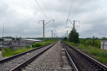 Fototapeta na wymiar Railway lines of the Moscow railway.