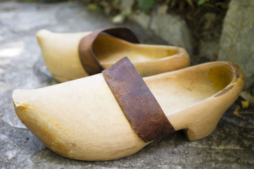 Old wooden shoes