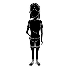 Young woman cartoon icon vector illustration graphic design