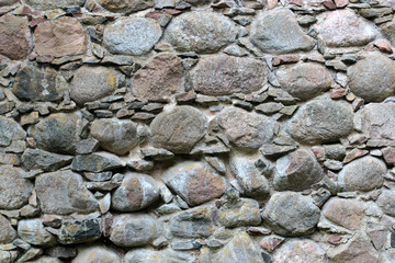 Old stone wall in an abandoned Church